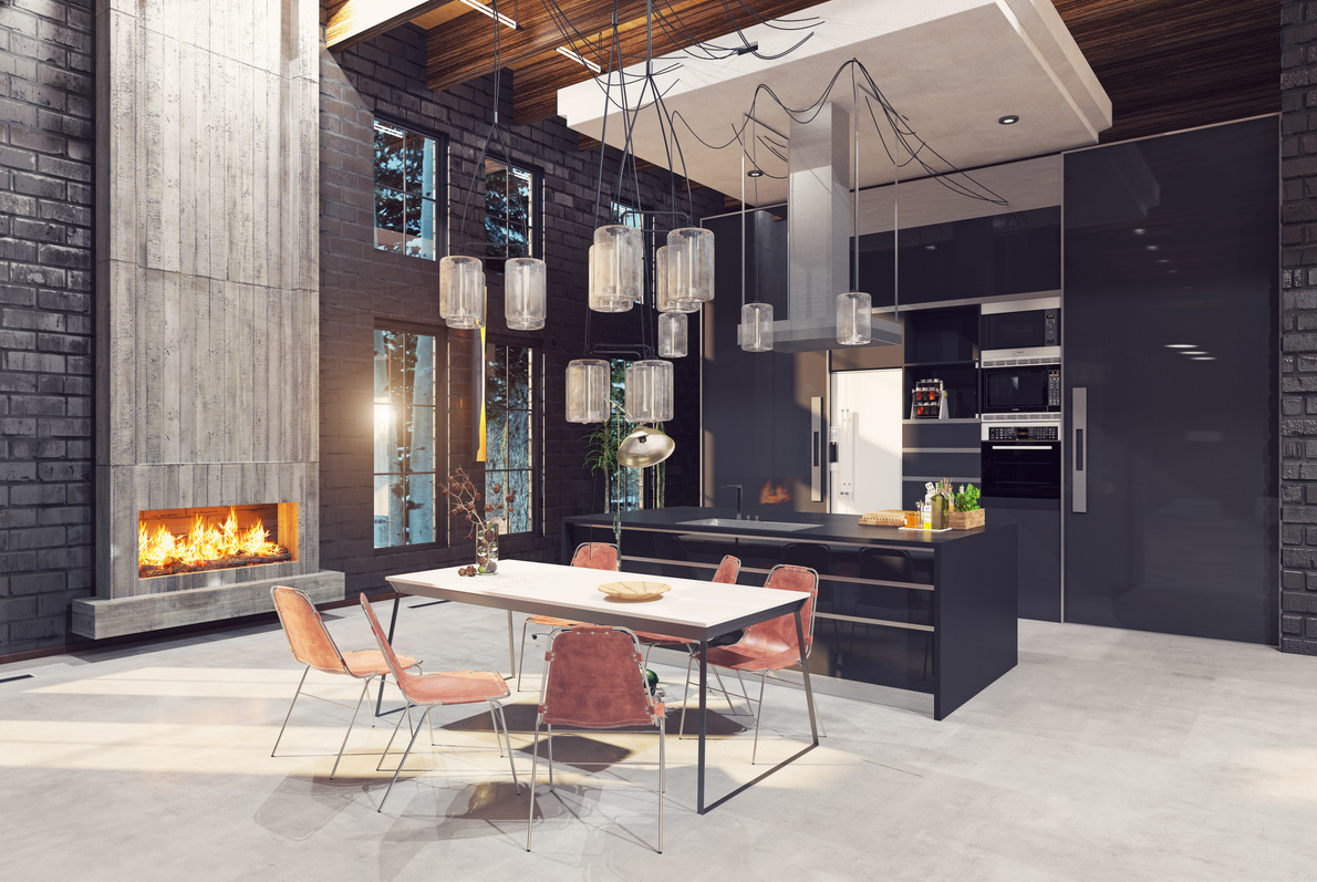 Modern Luxury Kitchen Interior.